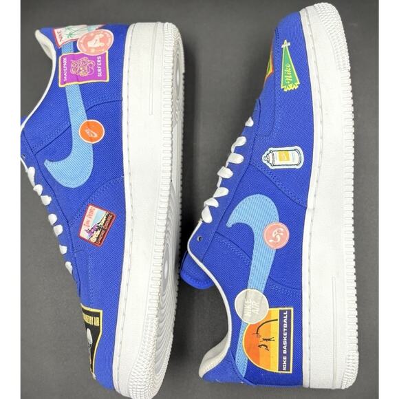 Nike Air Force 1 Patched Up Los Angeles Blue Sneakers Size 11.5 DX2304-400